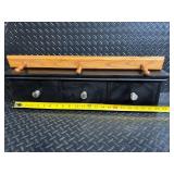 Black 3-Drawer Wall Cabinet & Wooden Peg Rack - 23 in. Long Black 3-Drawer Wall Cabinet & Wooden Peg Rack - 23 in. Long