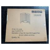 YJJ20047-R1 2-Panel Pet Gate with Support Feet - 24 in H, Black & White YJJ20047-R1 2-Panel Pet Gate with Support Feet - 24 in H, Black & White