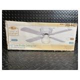 Turn of the Century 42-inch Low Profile Ceiling Fan (Eros) White with Opal Light - Model 355-4427 Turn of the Century 42-inch Low Profile Ceiling Fan (Eros) White with Opal Light - Model 355-4427