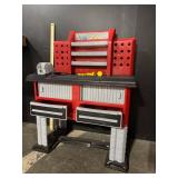 Toy Workbench for Kids - Red/Gray Plastic with Tool Drawers Toy Workbench for Kids - Red/Gray Plastic with Tool Drawers