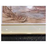 Nautical Harbor Prints - Arch-Top Pair in Gold Frames Nautical Harbor Prints - Arch-Top Pair in Gold Frames