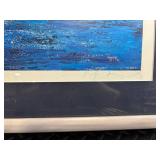 Sailboat Seascape Art Print - Framed Blue Ocean Scene, Signed Sailboat Seascape Art Print - Framed Blue Ocean Scene, Signed