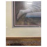 Framed Art Print - Woman at Piano with Vase of Flowers Framed Art Print - Woman at Piano with Vase of Flowers