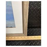 Abstract Seascape Painting - Framed Blue Ocean Horizon Artwork Abstract Seascape Painting - Framed Blue Ocean Horizon Artwork