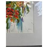PK Watercolor #175 - Floral Bouquet Watercolor Painting, White Mat PK Watercolor #175 - Floral Bouquet Watercolor Painting, White Mat