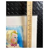 KRESS Watercolor Portrait - Child with Teddy Bear in Yellow Dress (Framed) KRESS Watercolor Portrait - Child with Teddy Bear in Yellow Dress (Framed)