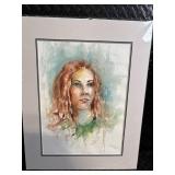 Patricia Kness Portrait Watercolor - Framed Artwork Patricia Kness Portrait Watercolor - Framed Artwork