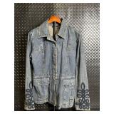 DKNY Jeans Denim Jacket - Embroidered Sleeves - Size XL DKNY Jeans Denim Jacket - Embroidered Sleeves - Size XL