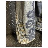 DKNY Jeans Denim Jacket - Embroidered Sleeves - Size XL DKNY Jeans Denim Jacket - Embroidered Sleeves - Size XL
