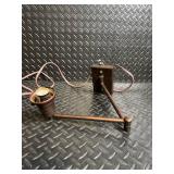 Vintage Copper Lamp with Adjustable Arm and Wall-Mount Socket Vintage Copper Lamp with Adjustable Arm and Wall-Mount Socket