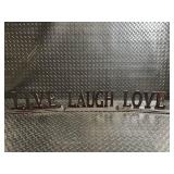 Live Laugh Love Metal Sign on Base - Rustic Tabletop Decor Live Laugh Love Metal Sign on Base - Rustic Tabletop Decor