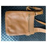 Radley London Leather Crossbody Bag - Tan, Adjustable Strap, Zippered Back Pocket Radley London Leather Crossbody Bag - Tan, Adjustable Strap, Zippered Back Pocket