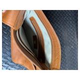 Radley London Leather Crossbody Bag - Tan, Adjustable Strap, Zippered Back Pocket Radley London Leather Crossbody Bag - Tan, Adjustable Strap, Zippered Back Pocket