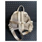 Beige Nylon Backpack Daypack - Top Handle, Adjustable Straps Beige Nylon Backpack Daypack - Top Handle, Adjustable Straps