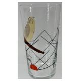 Charley Harper Glasses (Lot of 6) - 6.5 in Tall Mid-Century Style Bird Print Drinking Glasses