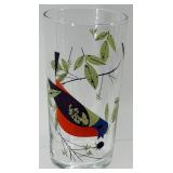 Charley Harper Glasses (Lot of 6) - 6.5 in Tall Mid-Century Style Bird Print Drinking Glasses