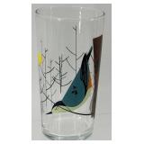 Charley Harper Glasses (Lot of 6) - 6.5 in Tall Mid-Century Style Bird Print Drinking Glasses