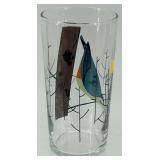 Charley Harper Glasses (Lot of 6) - 6.5 in Tall Mid-Century Style Bird Print Drinking Glasses