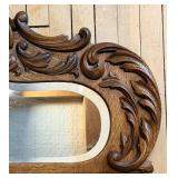 Carved Oak Rococo Mirror with Acanthus Leaves & Shell Crest