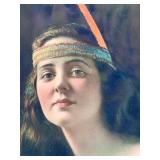 Tacinca Indian Maiden Lithograph - Framed Vintage Artwork