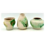 Nemadji Pottery USA Marble Swirl Vases (Lot of 3)