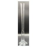 Eiffel Tower - Wedding Glass Vase - Tall Clear Cylindrical Body & Four-Lobed Footed Base 20"