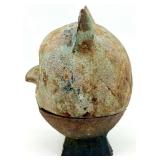 Vintage Owl-Shaped Vintage Cast Iron Figure - Made in Japan - 5.4 in tall