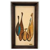 Vintage MCM Robert Lyons Abstract Artwork - Framed