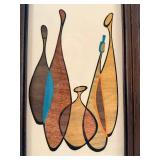 Vintage MCM Robert Lyons Abstract Artwork - Framed