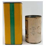 Acme Animal Metal Dog Figurines & 3 Vintage Tins - Sudan Pepper Tin, Bronze Powder Works Tin, Ten-Eighty Eraser Tin