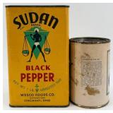 Acme Animal Metal Dog Figurines & 3 Vintage Tins - Sudan Pepper Tin, Bronze Powder Works Tin, Ten-Eighty Eraser Tin