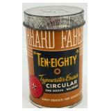 Acme Animal Metal Dog Figurines & 3 Vintage Tins - Sudan Pepper Tin, Bronze Powder Works Tin, Ten-Eighty Eraser Tin