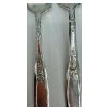 1847 Rogers Bros Silver Plate Flatware Set in Wood Case with Burgundy Interior