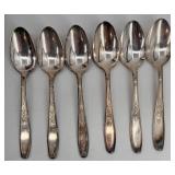 1847 Rogers Bros Silver Plate Flatware Set in Wood Case with Burgundy Interior