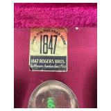 1847 Rogers Bros Silver Plate Flatware Set in Wood Case with Burgundy Interior