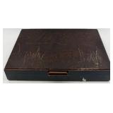 1847 Rogers Bros Silver Plate Flatware Set in Wood Case with Burgundy Interior