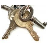 11 Antique Skeleton and Vintage Keys on Ring