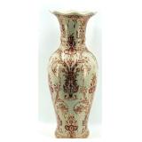 Chinese Porcelain Vase - Crackle Glaze with Gold Floral Motif