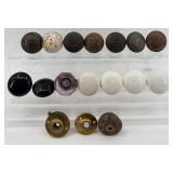 Vintage Assorted Ceramic Glass & Metal Hardware Knobs Collection