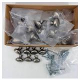Brushed Nickel Round Cabinet Knobs & Screws - Assorted Pack