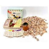 Hills of Westchester Petits Fours Box, Scrabble Pieces & Vintage Board Game Ephemera Lot