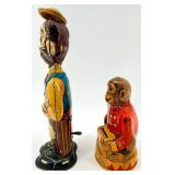 1937 Marx B.O. Plenty Walker Tin Figure & J. Chein Tin Monkey Bank & Schuco Red Tin Car