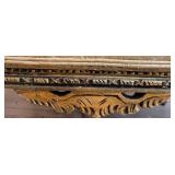 Vintage Rococo Revival Armchairs - Pair, Gilded Carved Frames & Damask Upholstery