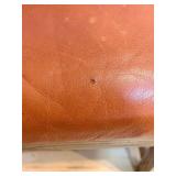 Oak-Frame Leather Chair - Nailhead Trim