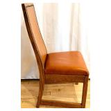 Oak-Frame Leather Chair - Nailhead Trim