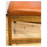 Oak-Frame Leather Chair - Nailhead Trim