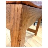 Oak-Frame Leather Chair - Nailhead Trim