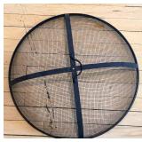 Fire Pit Round Frame with Mesh Spark Screen & Weather Cover