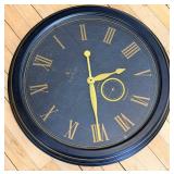 First Time Wall Clock - World Map Dial, Roman Numerals & Gold Hands, Quartz Movement