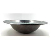 Wilton Armetale Plate & Bowl Set - Teal Rim Geometric Pattern (Set of 2)